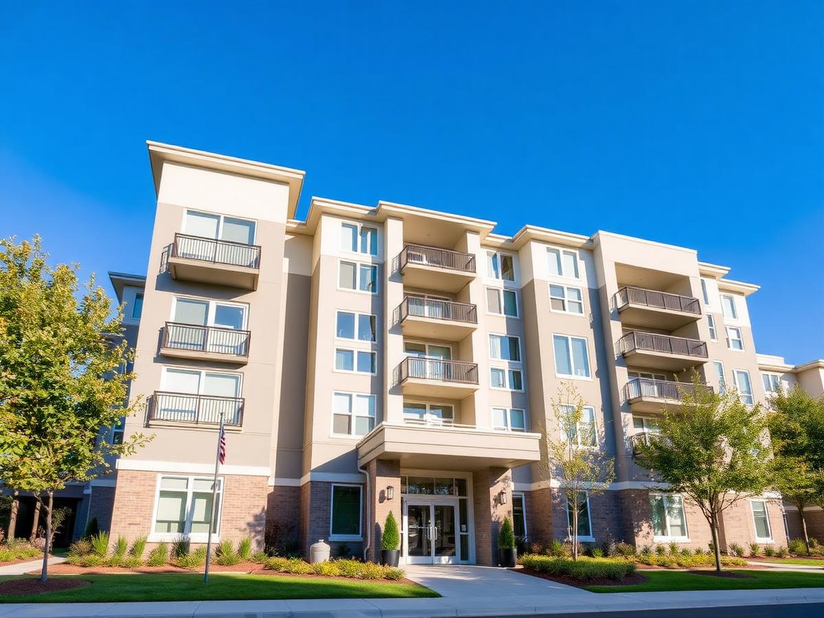 Modern multifamily apartment building